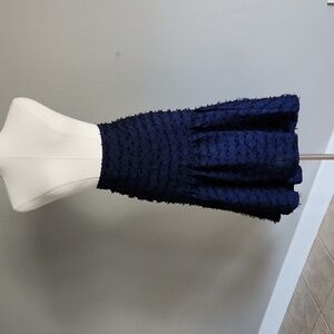 Anthropologie Maeve navy black ruffle bottom skirt